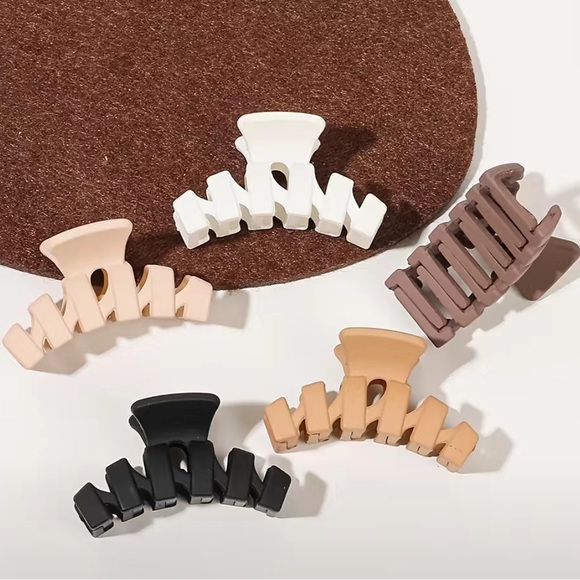 Accessories - 5pc Mini Matte Banana Zig Zag Claw Clips for Girls/Women Short/Thin Hair